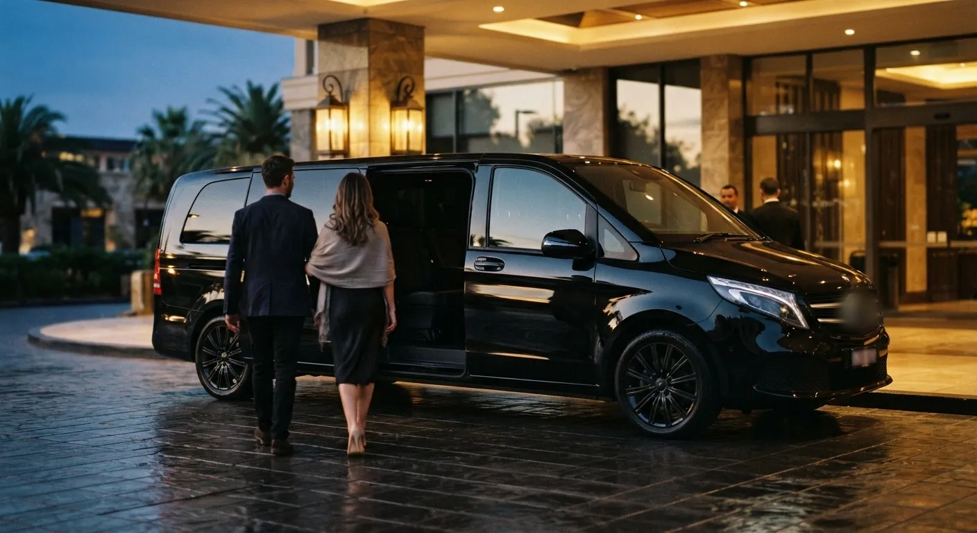 Illustrative image for Luxury van airport transfers Sydney: the vehicle at the kerb, ready to load.