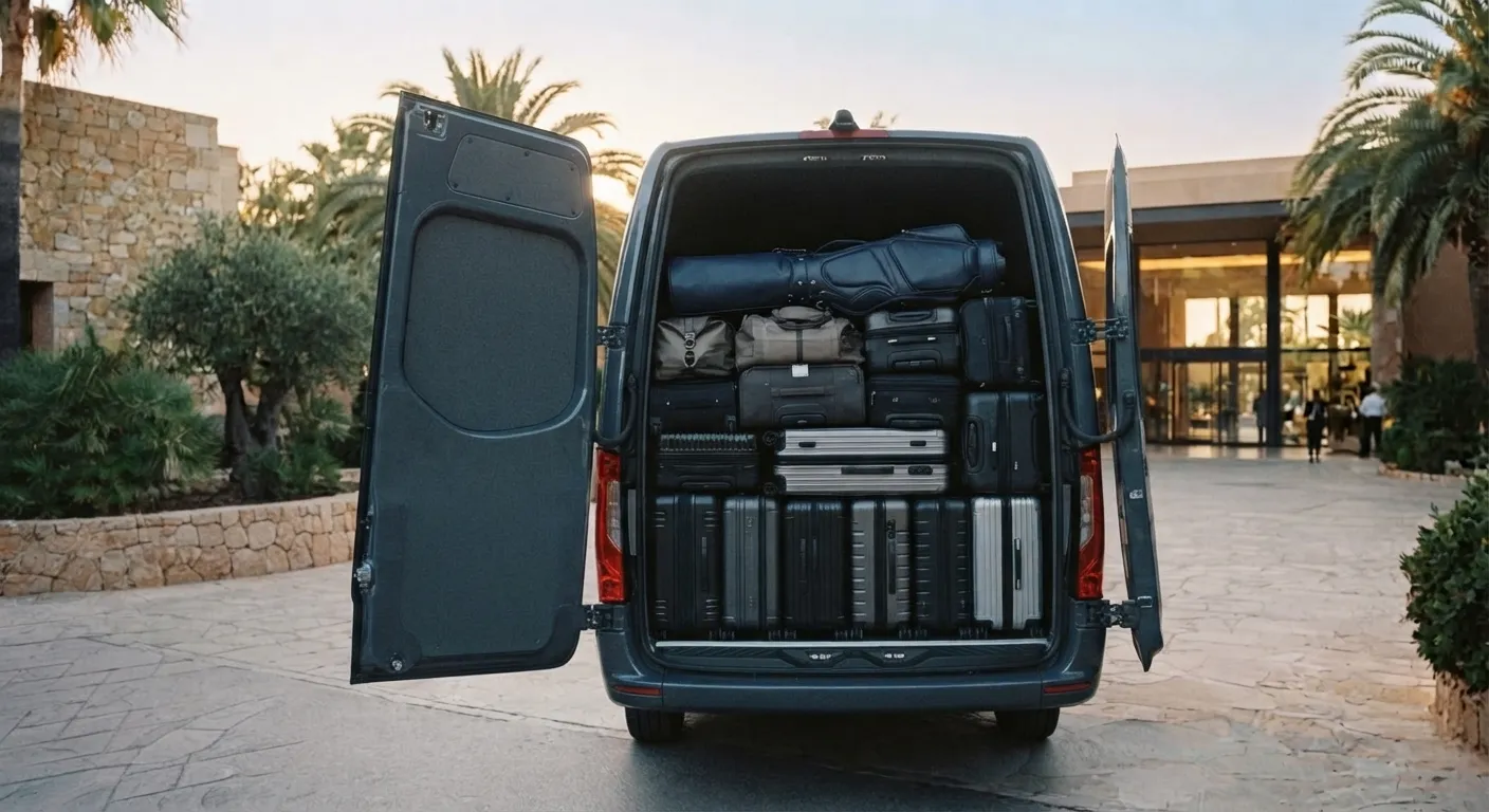 Illustrative image for Maxi van airport transfers Sydney: luggage packed in the back.